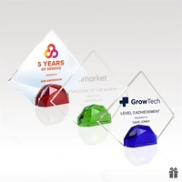 Optical crystal award with a multifaceted base in three colors and... from...