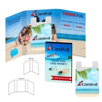 2.5" x 3.875" full-color promotional booklet with 2.125" x 3.5" silicone......