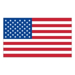 White Vinyl U.S. Flag Removable Adhesive Decal (1 7/16"x2