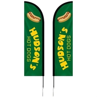 8' Double Sided Portable Half Drop Banner w/ Hardware Set