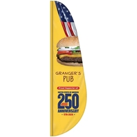 3' x 12' Single Reverse Custom Feather Flag - Knitted Polyester... from ASI...