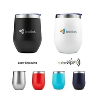 12oz. Powder Coated Stainless Steel Vacuum Insulated Wine Tumbler... from ASI...