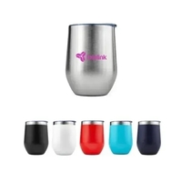 12oz. Powder Coated Stainless Steel Vacuum Insulated Wine Tumbler... from ASI...