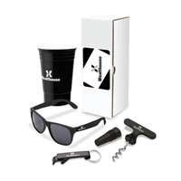 4 piece gift set with 16 oz. party cup, sunglasses, bottle... from ASI 67866...