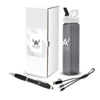 3-piece gift set that includes a 25 oz. PET water bottle,... from ASI 67866...