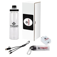 Four-piece tech gift set with earbuds with case and clip, 24-ounce... from...