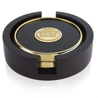 Two Round Coasters with Wood Tray... from ASI 40480 Koozie Group / Norwood