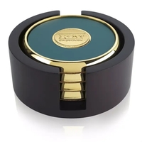 Four Round Coasters with Wood Tray... from ASI 40480 Koozie Group