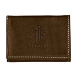 Andrew Philips® Leather Contrast Stitch Tri-Fold Wallet
