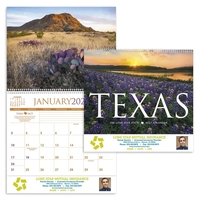 11 x 19 2024 Texas calendar on 70# glossy paper with... from ASI 40480 Koozie...