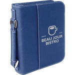 7 1/2" x 10 3/4" Blue & Silver Leatherette Book/Bible Cover