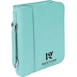 7 1/2" x 10 3/4" Teal Leatherette Book/Bible Cover