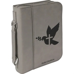 7 1/2" x 10 3/4" Grey Leatherette Book/Bible Cover
