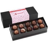 10 Piece truffle box featuring six milk chocolate and four dark... from ASI...