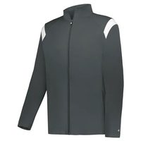 Youth jacket with moisture-wicking properties and front zippered pockets.......