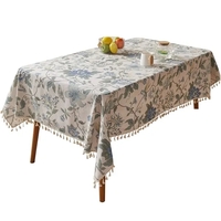 Waterproof double border polyester cotton table with digital imprint...