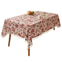 Waterproof washable polyester cotton table cloth with digital imprint...