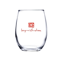 Stemless white wine drinking glass, 9 oz. Gift box and paper... from ASI...