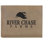Light Brown Leatherette Bifold Wallets with Flip ID