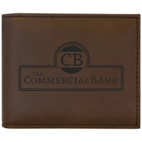 4 1/2" x 3 1/2" x 3/4" PU leatherette bifold wallet... from ASI 74601 Calico