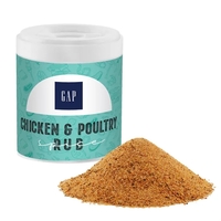 Customizable shaker filled with 1.5 oz. of chicken and poultry seasoning......