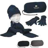 Brushed Polyester Fleece. Scarf, Gloves and Cap in a Drawstring Bag.... from...