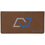 Dark Brown Leatherette Checkbook Cover