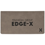 Gray Leatherette Checkbook Cover