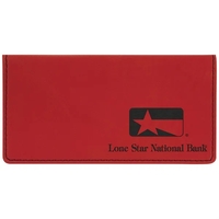6 3/4" x 3 1/2" x 1/16" red PU leatherette checkbook... from ASI 74601 Calico