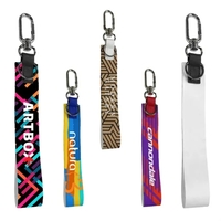 Full color sublimated wristlet keychain, promotional and reusable, custom...