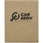 9 1/2" x 12" Leatherette Light Brown Portfolio