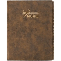 1.5" x 9.5" x 12" rustic gold PU leatherette portfolio with... from ASI 74601...