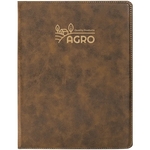 9 1/2" x 12" Leatherette Rustic/Gold Portfolio