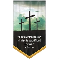 36" x 60" Premium Custom Digitally Printed Gonfalon Straight Cut Banner......