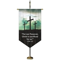 36" x 60" Premium Custom Digitally Printed Gonfalon V-Cut Banner with... from...