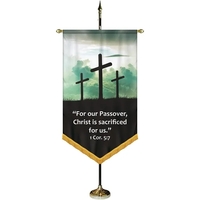 36" x 60" Premium Custom Digitally Printed Gonfalon V-Cut Banner with... from...