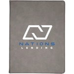 9 1/2" x 12" Leatherette Gray Portfolio