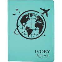 1.5" x 9.5" x 12" portfolio made of teal leatherette with... from ASI 74601...
