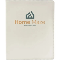 9 1/2" x 12" Leatherette White Portfolio