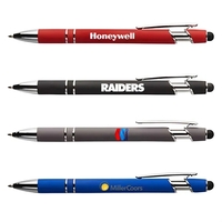 Velvet-touch click stylus gel pen with smooth black ink, capacitive tip......