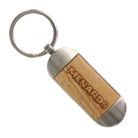 Beechwood Die Cast Keyring - Oblong