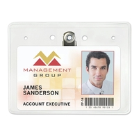 Horizontal Economy Grade Clip-On Vinyl Badge Holders