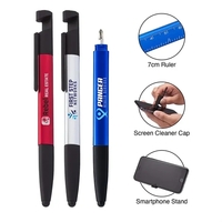 8-in-1 pen with capacitive stylus tip, rulers, smartphone stand, screen...