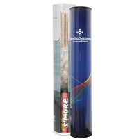 Custom tube filled with S'Mores ingredients - chocolate, graham squares,...