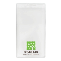 Event-size vinyl badge holders feature one large vertical pocket - perfect......