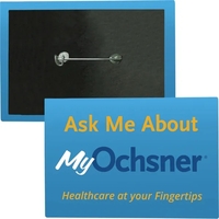 2" x 3" Laminated Rectangle Safety Cello Button