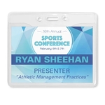 Horizontal Convention-Size Clear Vinyl Badge Holders