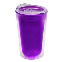 14 oz. Transparent Sentinel Tumbler with Clear Slide-Lid. Double-Wall...