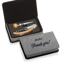 The Loretto Wine Accessory Set combines the warmth of bamboo with... from ASI...