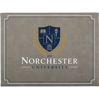 9" x 12" durable certificate holder made of gray leatherette that... from ASI...